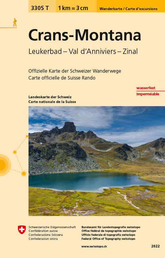 Swisstopo | 3305T Crans-Montana Carte d'excursions - SAC-Shop