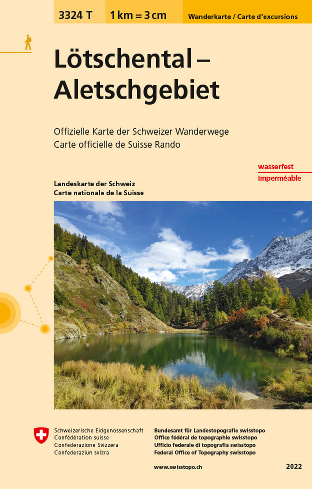 Swisstopo | 3324T Lötschental - Aletschgebiet Wanderkarte - SAC-Shop